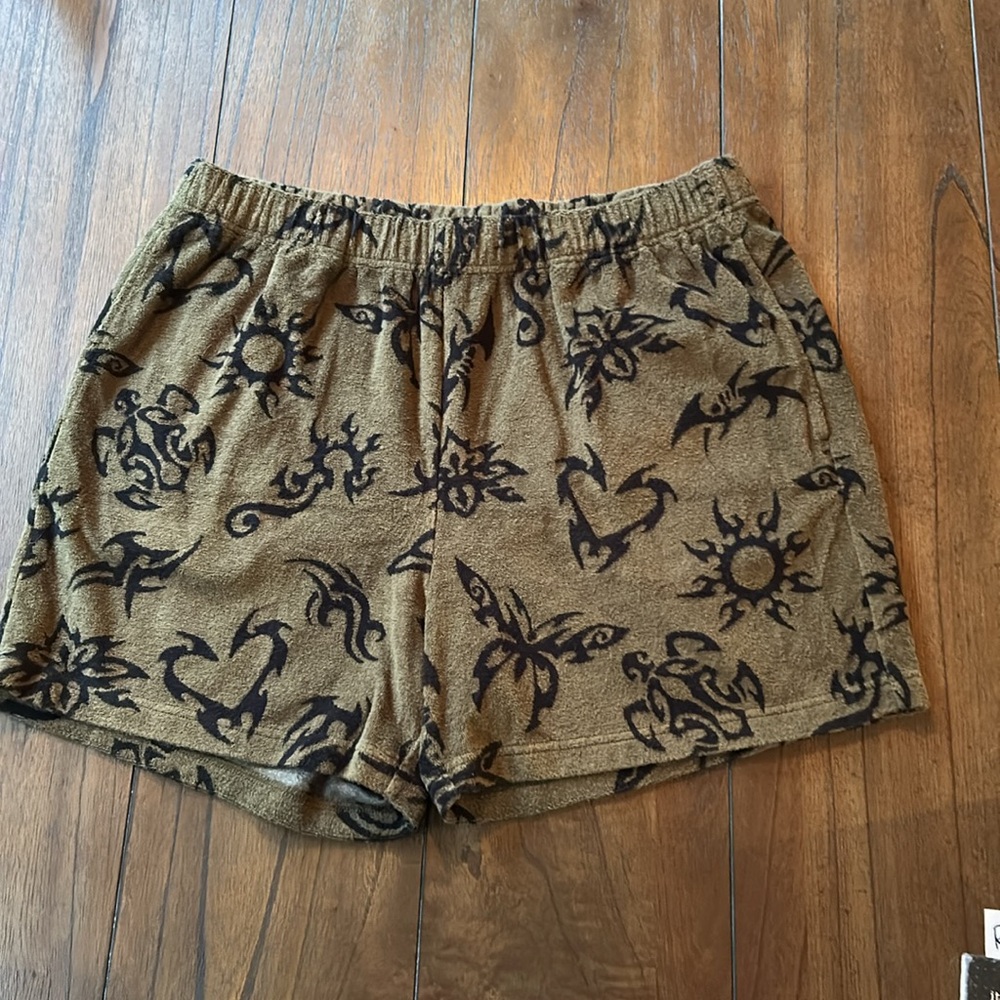 Teddy Fresh Terrycloth Towel Tribal Print Shorts